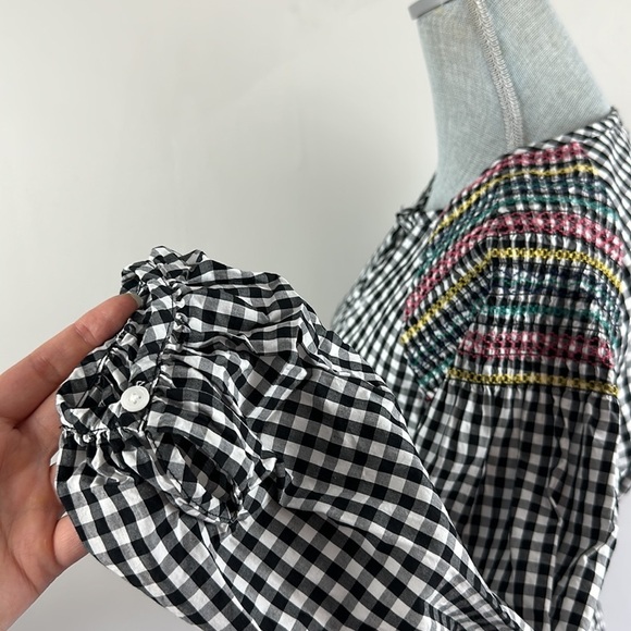 Madewell Smocked Gingham Top Size Small - Picture 10 of 16